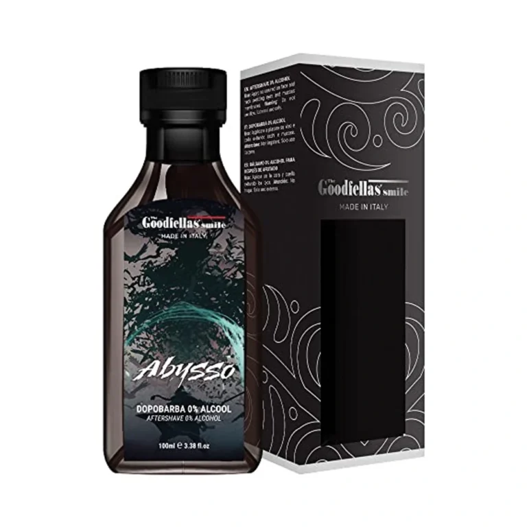 The Goodfellas Smile Abysso aftershave splash bottle beside its box