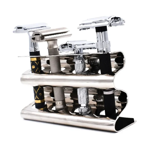 Chrome Razor Stand for 4 Safety Razors