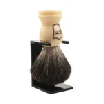 Luxury Ivory Handle Black Badger Shave Brush & Stand