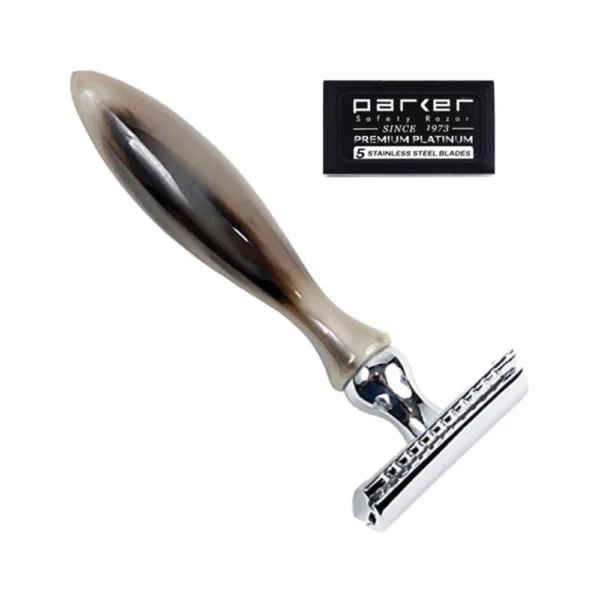 Parker 11R Genuine Ox Horn Handle Safety Razor