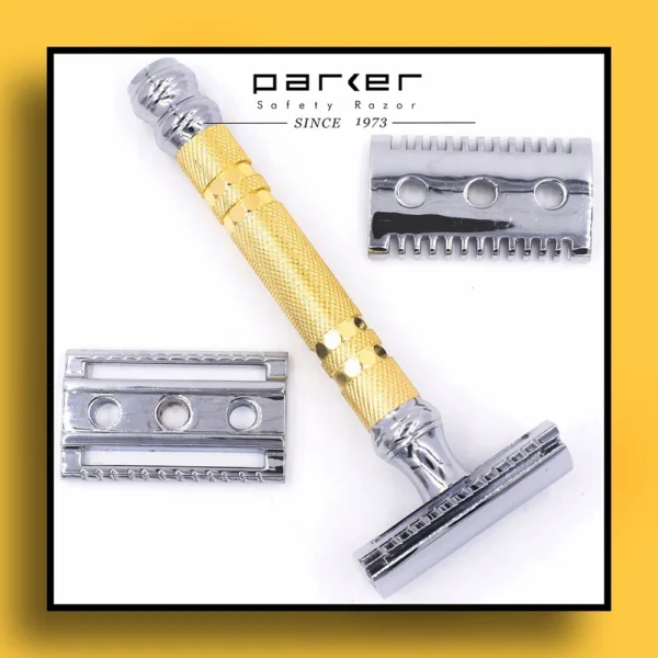 Parker Convertible Safety Razor with Open & Closed Comb Plates