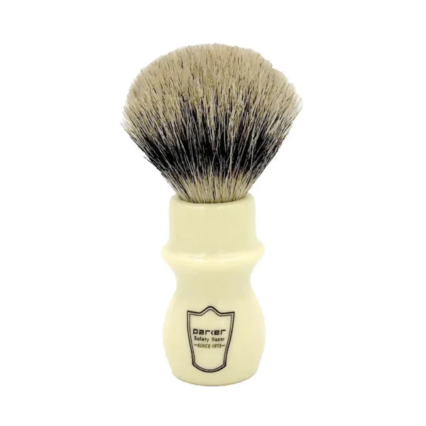 Parker Deluxe Pure Badger Shaving Brush with Stand