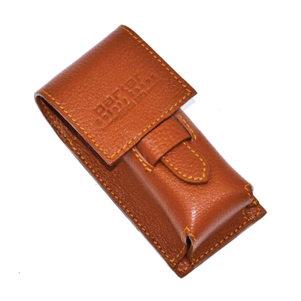 Parker Saddle Brown Leather Shaving Brush Case