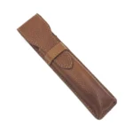 Parker Saddle Brown Leather Straight Razor Case