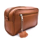 Parker Saddle Brown Leather Toiletry Bag