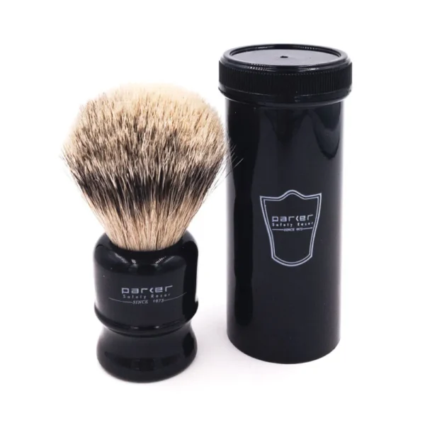 Parker 100% Silvertip Travel Shave Brush