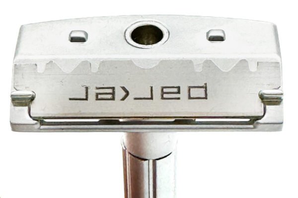 Close-up of Parker half double edge razor blades