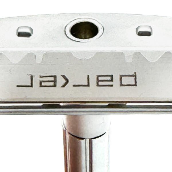 Close-up of Parker half double edge razor blades
