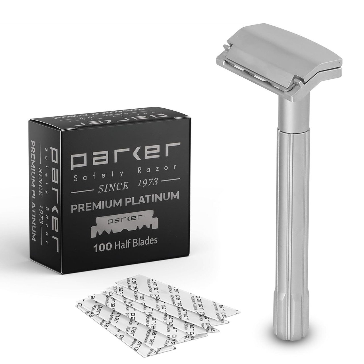 Razor Using Half A Razor Blade Parker SoloEdge Razor with 100 Half Blades | Wish4Blades