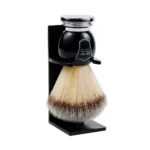 Premium Synthetic Shave Brush – Black & Chrome