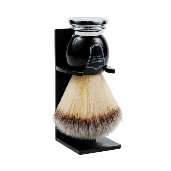 Premium Synthetic Shave Brush – Black & Chrome