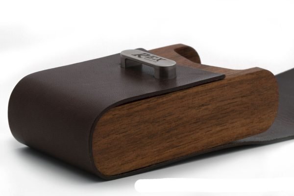 Rex Supply Co. DE Safety Razor Case - Leather and Walnut Design flap open right