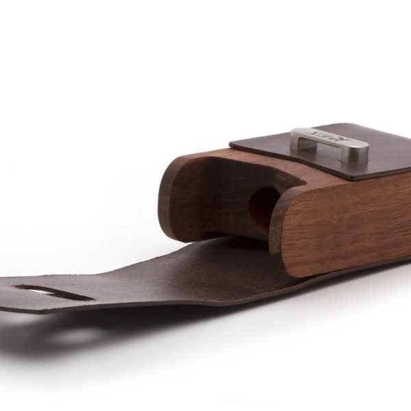 Rex Supply Co. DE Safety Razor Case - Leather and Walnut Design flap open left