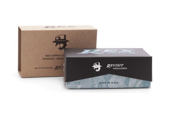 Rex Supply Co. DE Safety Razor Case - Leather and Walnut Design outside box