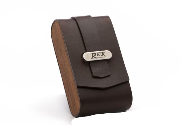 Rex Supply Co. DE Safety Razor Case - Leather and Walnut Design