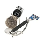 Parker Black Fusion & Pure Badger Shave Set