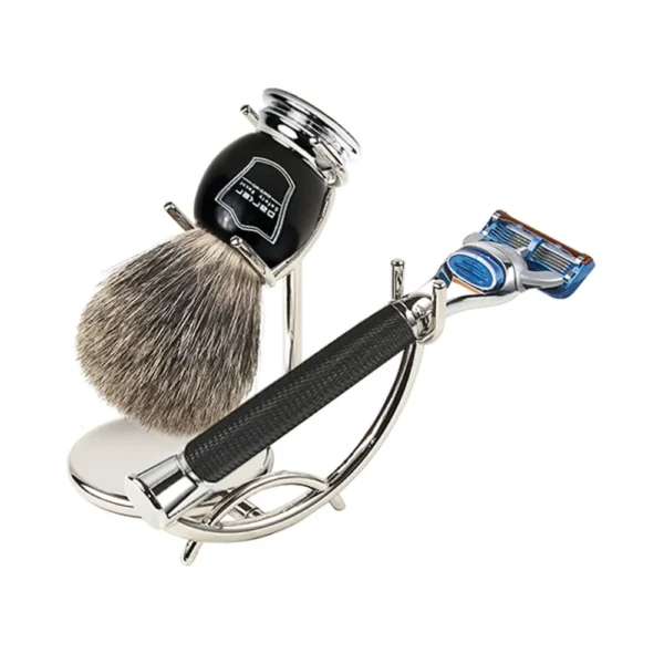 Parker Black Fusion & Pure Badger Shave Set