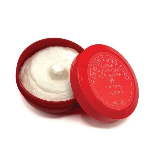 TFS almond shaving soap cream in red bowl made in Italy
