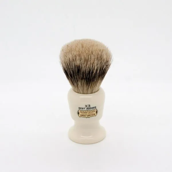 Simpsons Commodore X3 best badger brush with faux ivory handle