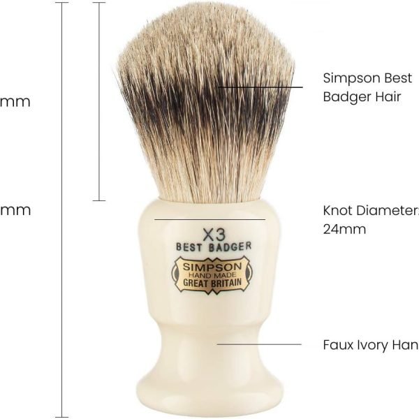 Simpsons Commodore X3 Best Badger Shaving Brush - Image 4