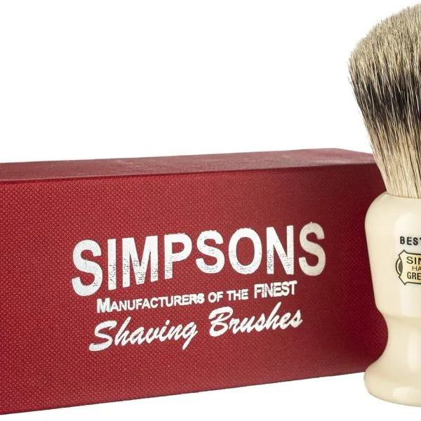Simpsons red box with the Commodore X3 best badger shaving brush