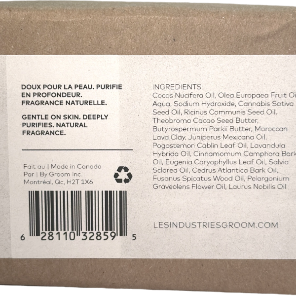 GROOM Rhassoul Soap – Deep-Cleansing Volcanic Clay Bar 140g - Back