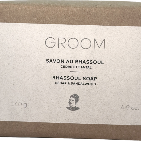 GROOM Rhassoul Soap – Deep-Cleansing Volcanic Clay Bar 140g - Front