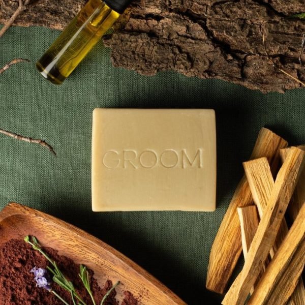 GROOM Rhassoul Soap – Deep-Cleansing Volcanic Clay Bar 140g - Nature