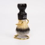 Omega Metal Gold Shaving Brush Stand 274DO - Luxury Grooming Accessory with Brush