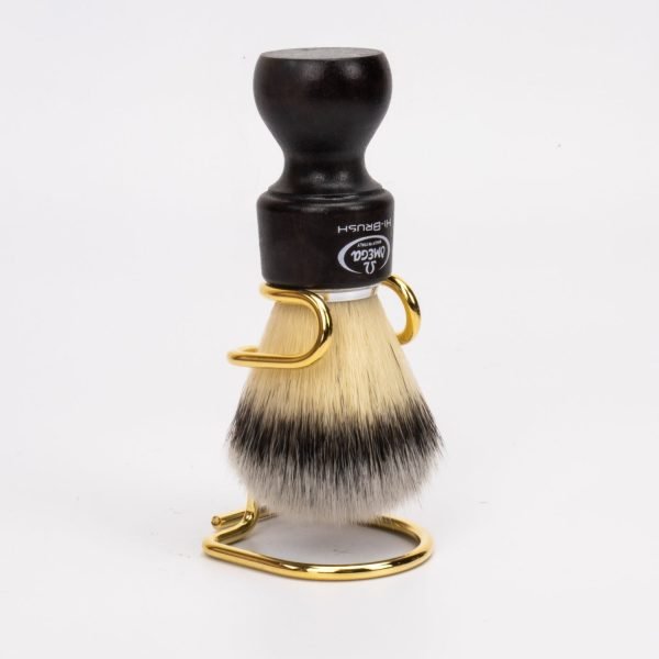 Omega Metal Gold Shaving Brush Stand 274DO - Luxury Grooming Accessory with Brush