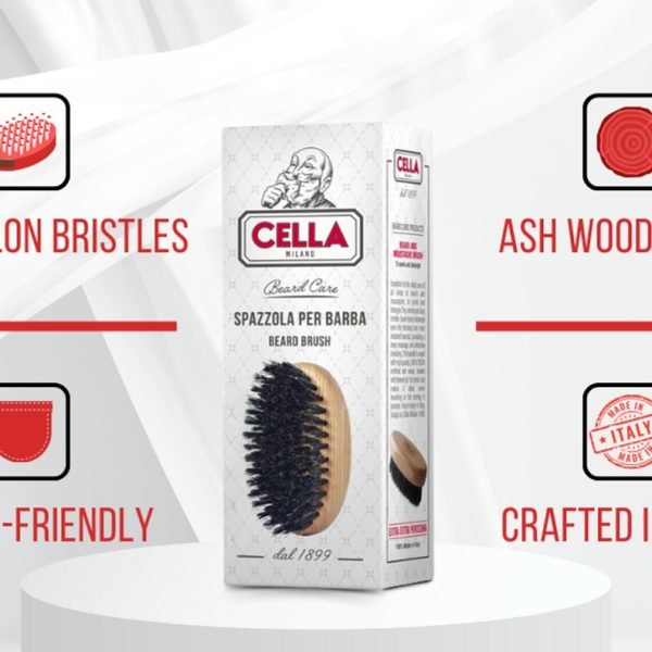 Cella Milano Beard and Moustache Brush – Precision Grooming for the Modern Gentleman - Image 2