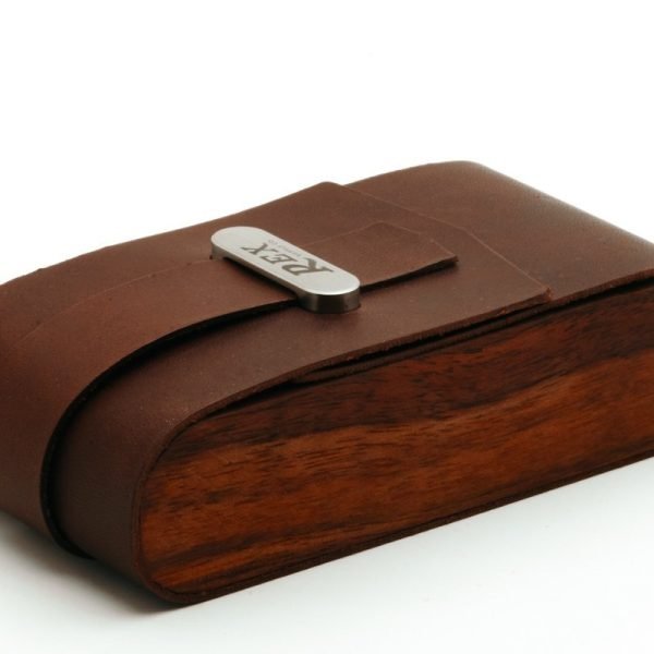 Rex Supply Co. Leather and Black Walnut DE Safety Razor Case XL - Image 6
