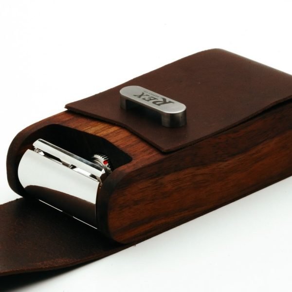 Rex Supply Co. Leather and Black Walnut DE Safety Razor Case XL - Image 3