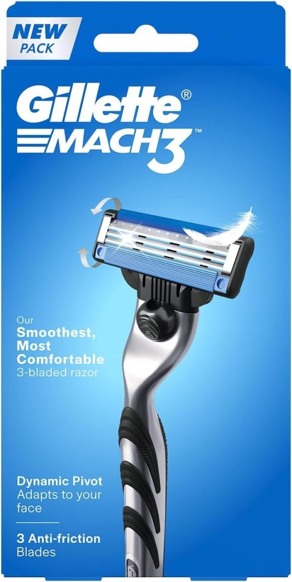 Gillette Mach3 Razor with Comfort Grip and Triple Blade System front