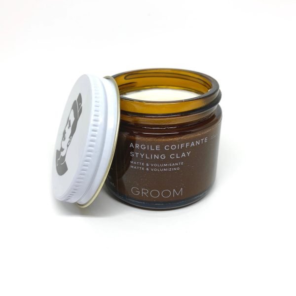 GROOM Styling Clay Jar Open