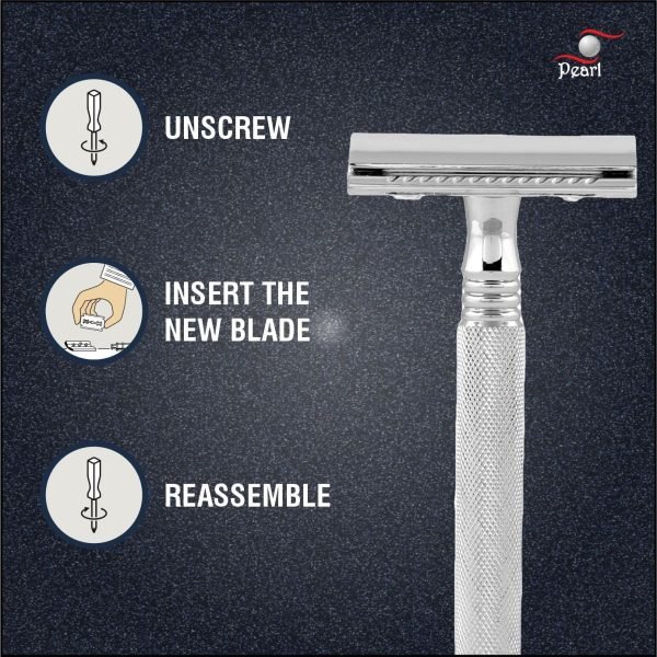 Pearl SS-01 Chrome Double Edge Safety Razor with close comb head - How-To