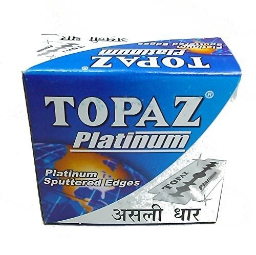 Topaz Platinum Double Edge Shaving Blades for Safety Razors Box