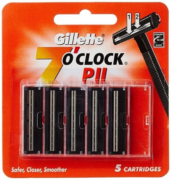 ultimate-gillette-7oclock-pii-trac-ii-refill-5ct Ultimate Gillette 7 O'Clock PII Trac II Refill Cartridges – 5 Count