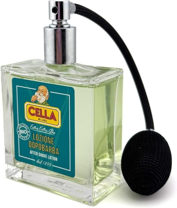Cella luxury metal atomizer with long pump for aftershave or cologne with bottle