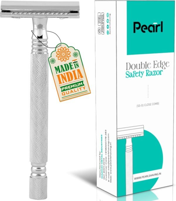 Pearl Double Edge Razor closed comb safety razor main
