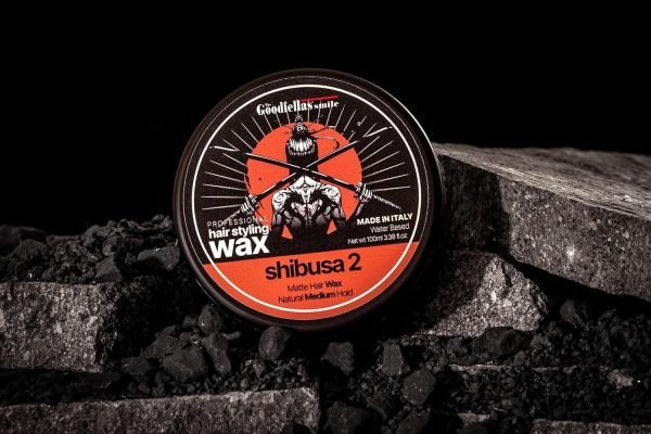 The Goodfellas' Smile Matte Hair Wax Shibusa 2 – 100ml tin with tobacco and vanilla scent on sand