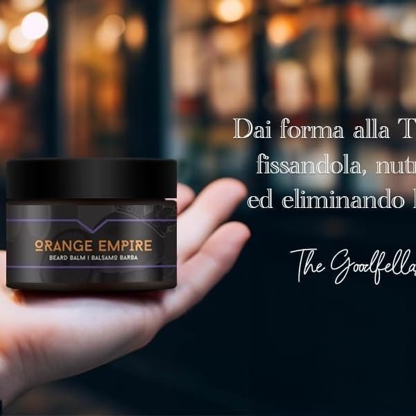 The Goodfellas' Smile Orange Empire Beard Balm 50ml – beard balm on hand