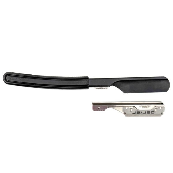 Parker Director razor shown with detachable blade arm for easy replacement black