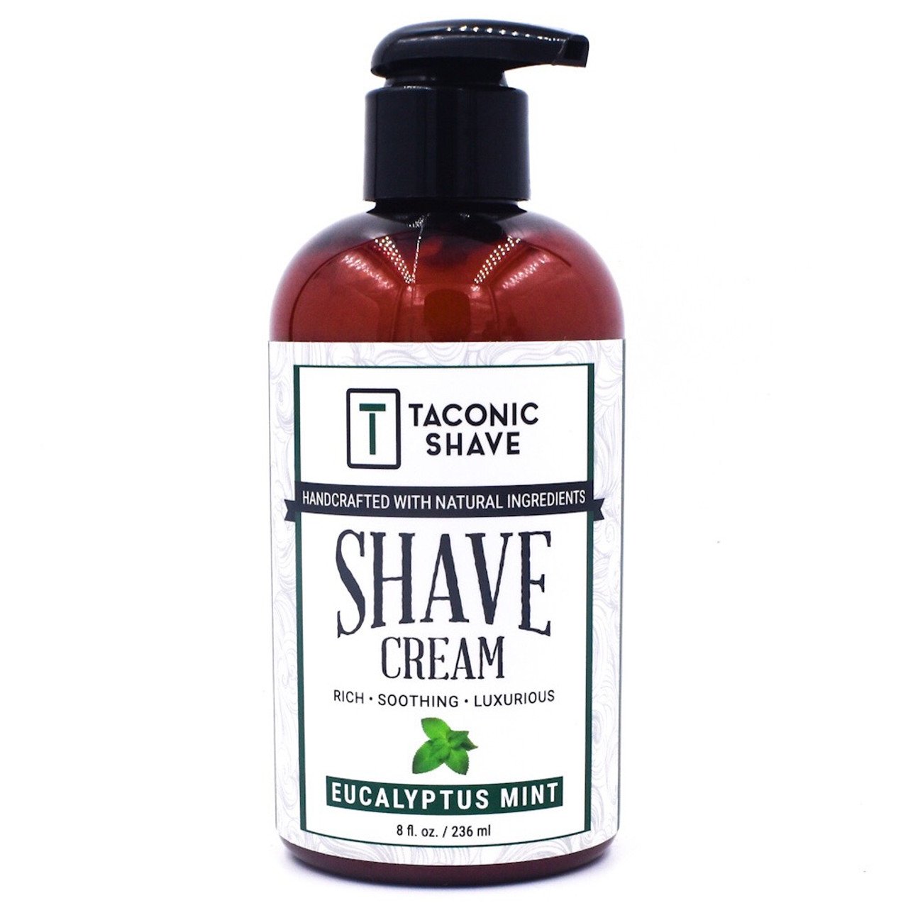 Taconic Shave Eucalyptus & Mint Shaving Cream in pump bottle front
