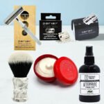 Ultimate holiday shave kit with safety razor brush blades shaving cream and aftershave