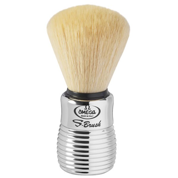 Omega S10081 Chrome S-Brush Pro synthetic shaving brush
