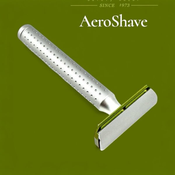 Parker AeroShave aluminum safety razor handle green