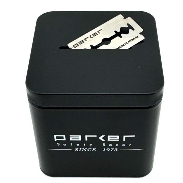 Parker blade disposal bank holding up to 300 used razor blades