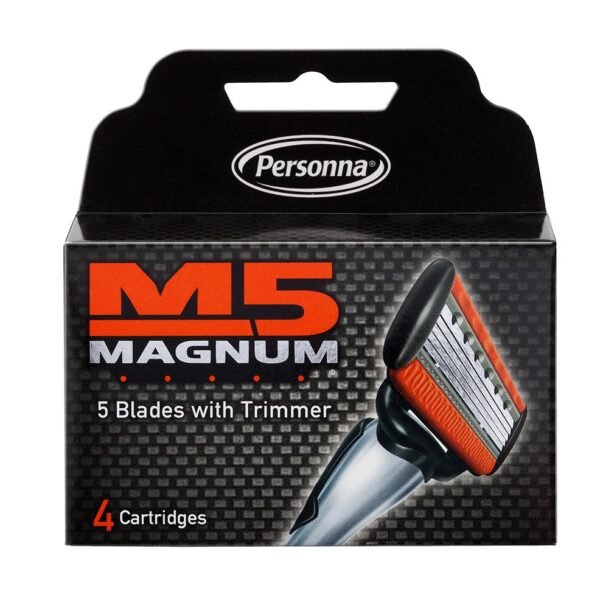 Personna M5 Magnum 4-pack razor cartridges with 5 blades
