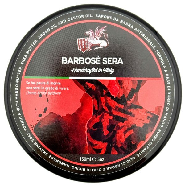 TFS Barbose Sera shaving soap cream Italian artisan top label